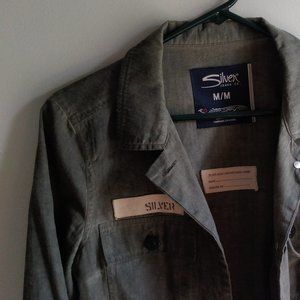 Military-style Lightweight Jacket; Cropped; 3/4 Sleeves Size Medium